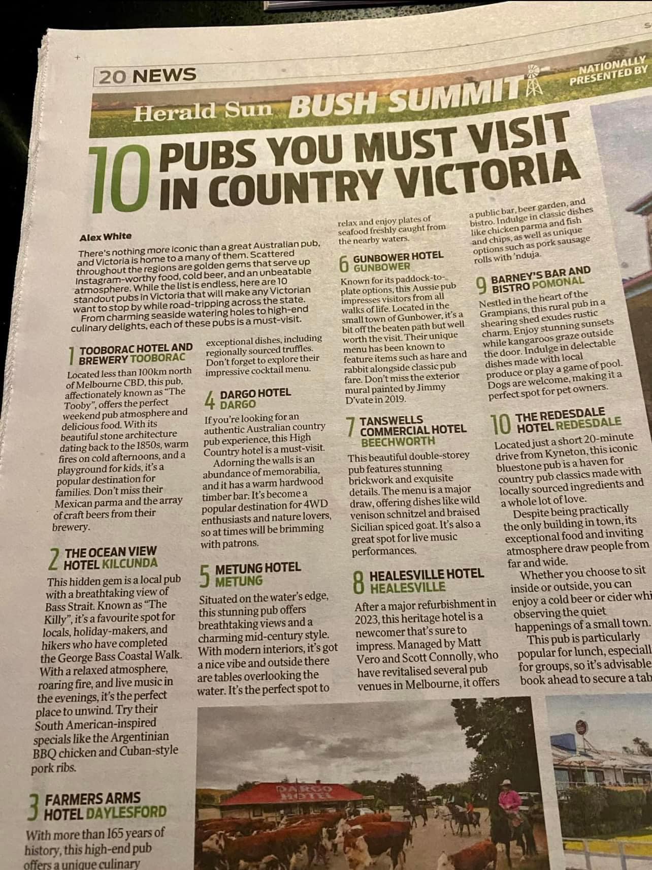 Gunbower Pub Herald Sun 10 best pubs